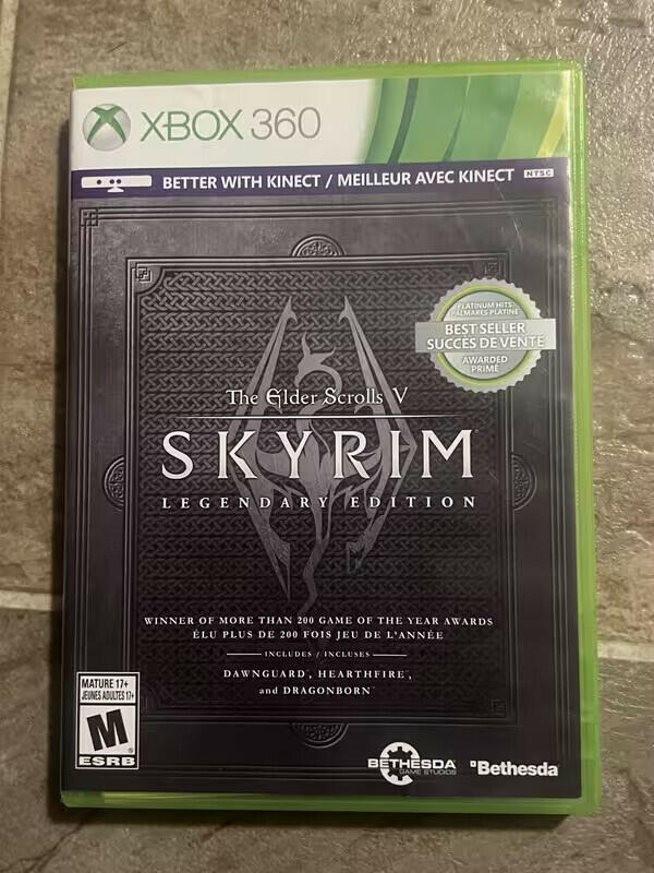 Elder Scrolls V: Skyrim Legendary Edition (Microsoft Xbox 360, 2013) CIB 2 DISCS
