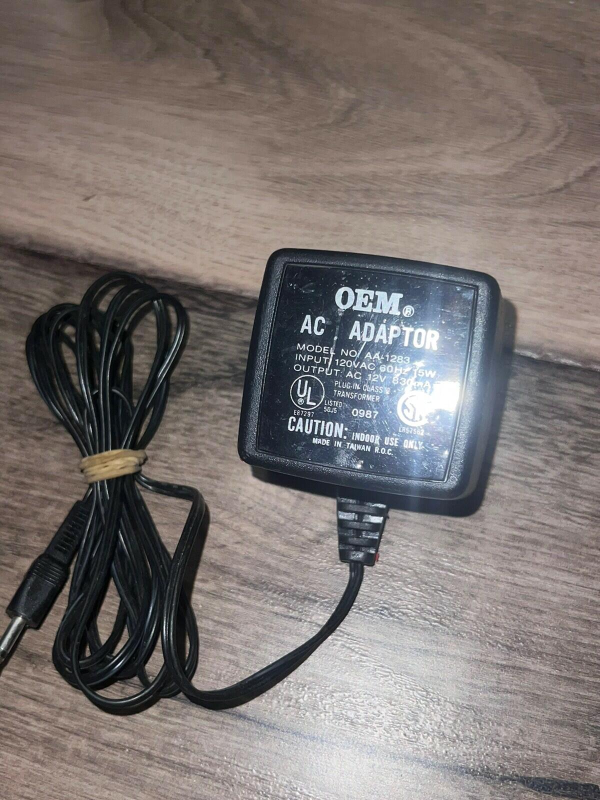 OEM AC Adaptor Output 12VAC 830mA AA-1283