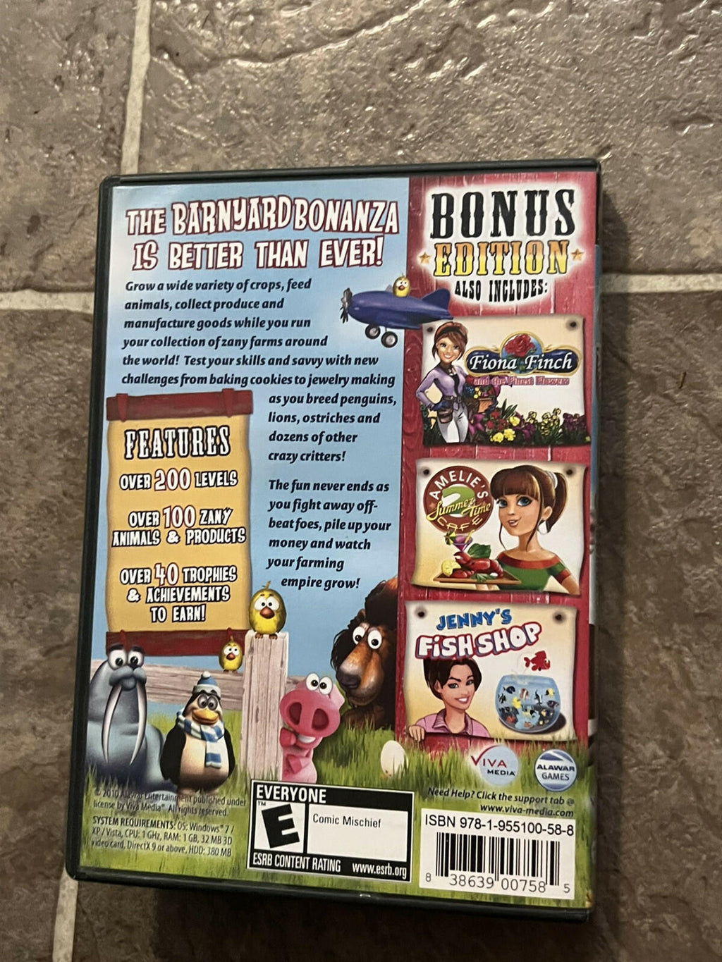 Video Game PC Farm Frenzy 3 Bonus Edition Jenny's Fish Shop Amelie's Cafe