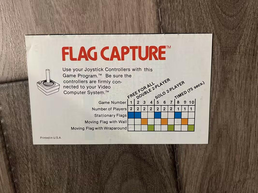 Flag Capture (Atari 2600, 1978) MANUAL ONLY