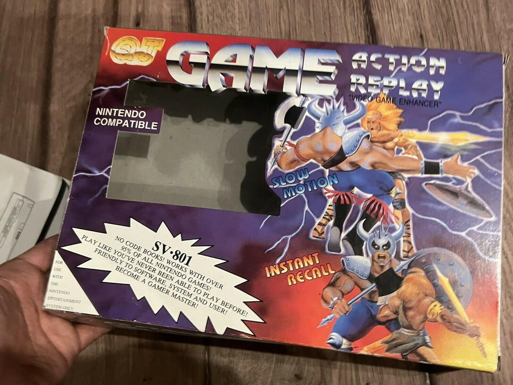 QJ Game Action Replay SV-801 Nintendo NES CIB Complete in Box w/Manual Reg Card
