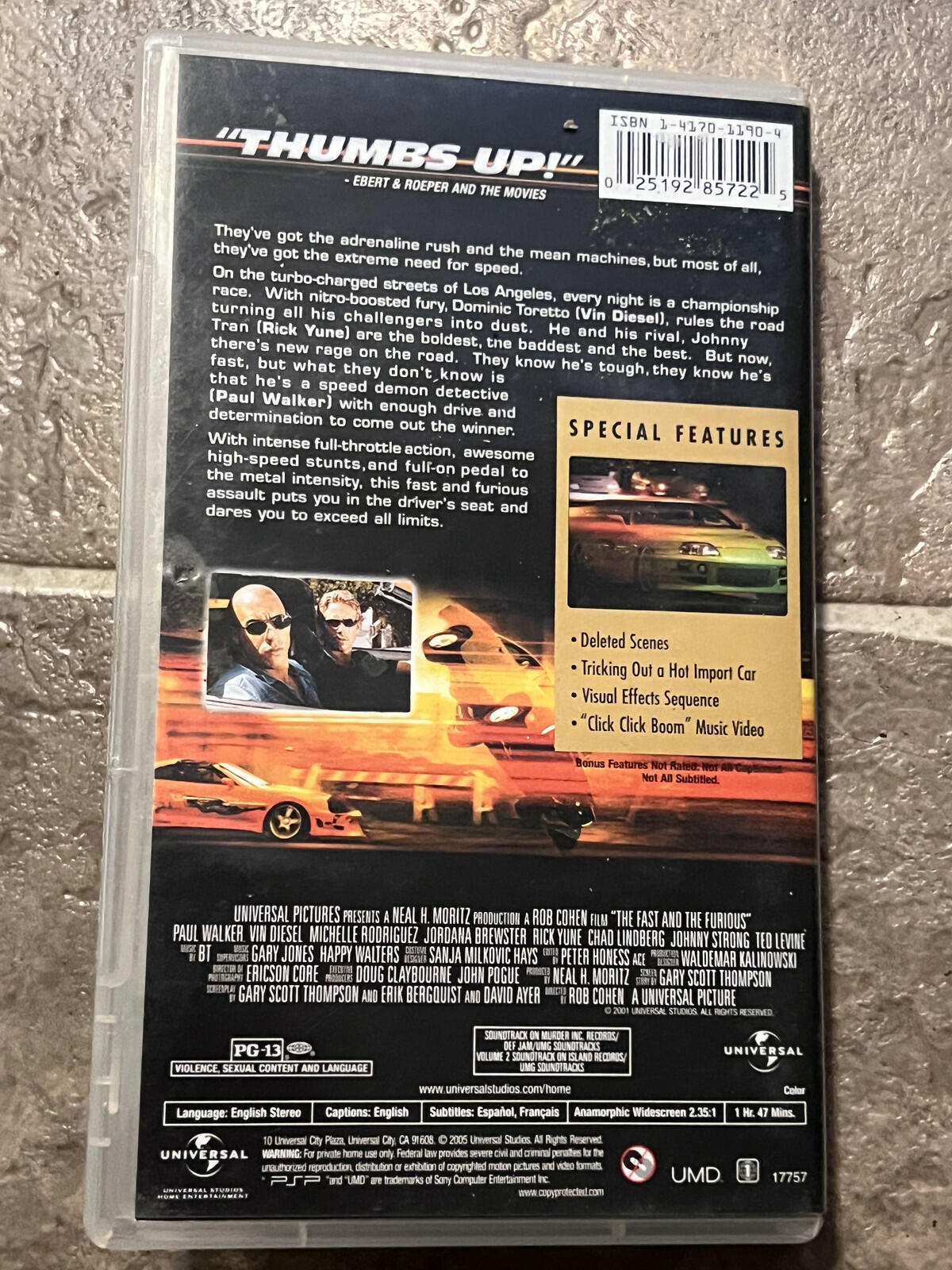 The Fast And The Furious: UMD (Sony PSP, 2013) CIB COMPLETE