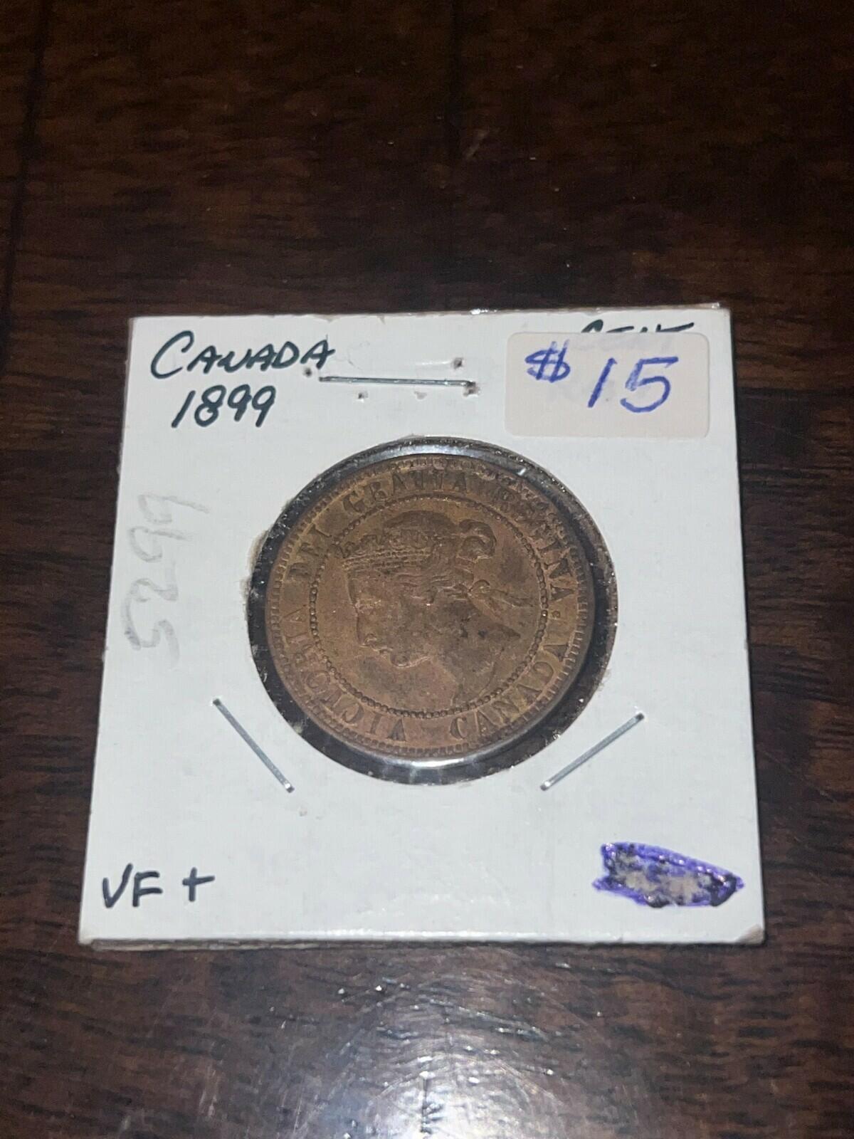 1899 Canada Large Cent Large Penny VF-20 Details