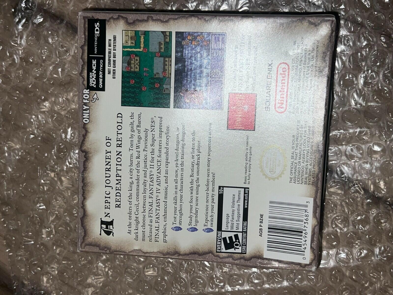 Final Fantasy IV Advance (Nintendo Game Boy Advance, 2005) CIB WITH INSERTS