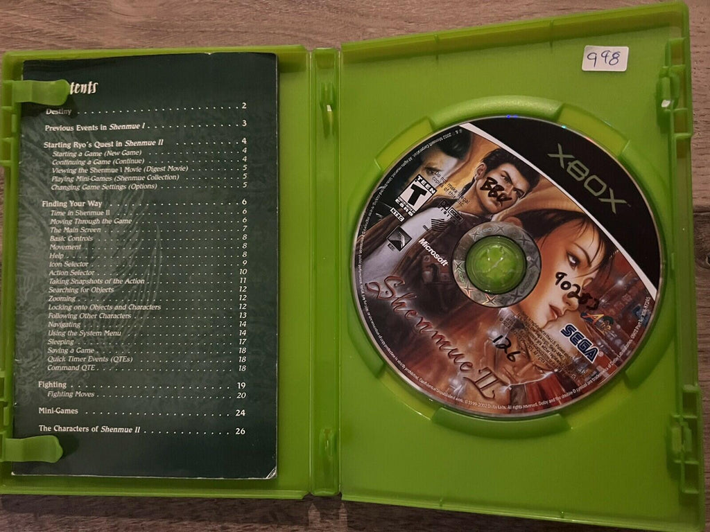 Shenmue II (Microsoft Xbox, 2002) CIB NO BONUS DVD