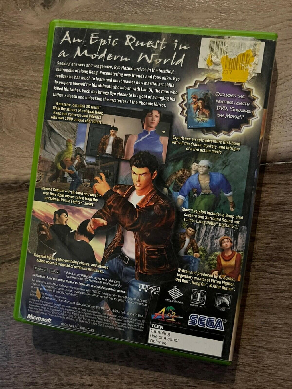 Shenmue II (Microsoft Xbox, 2002) CIB NO BONUS DVD