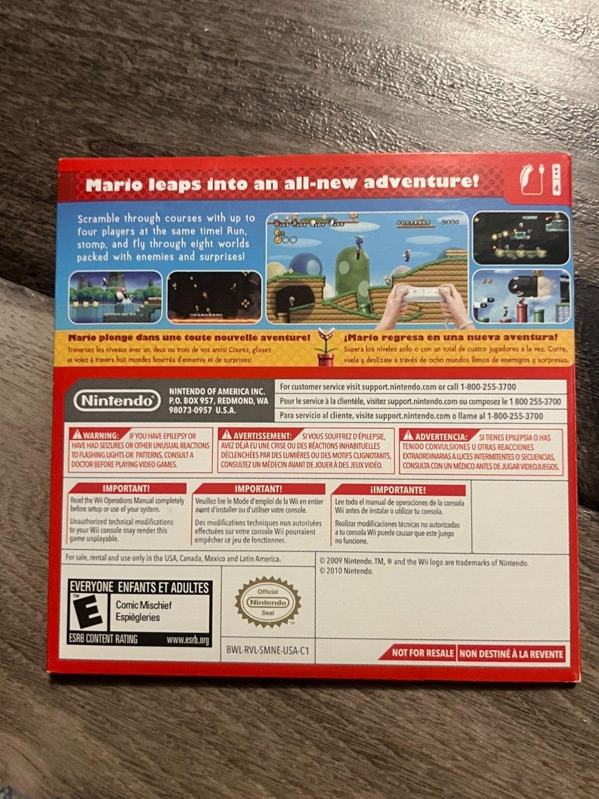 New Super Mario Bros. Wii (Nintendo Wii, 2009) SLEEVE SLIP COVER NO MANUAL