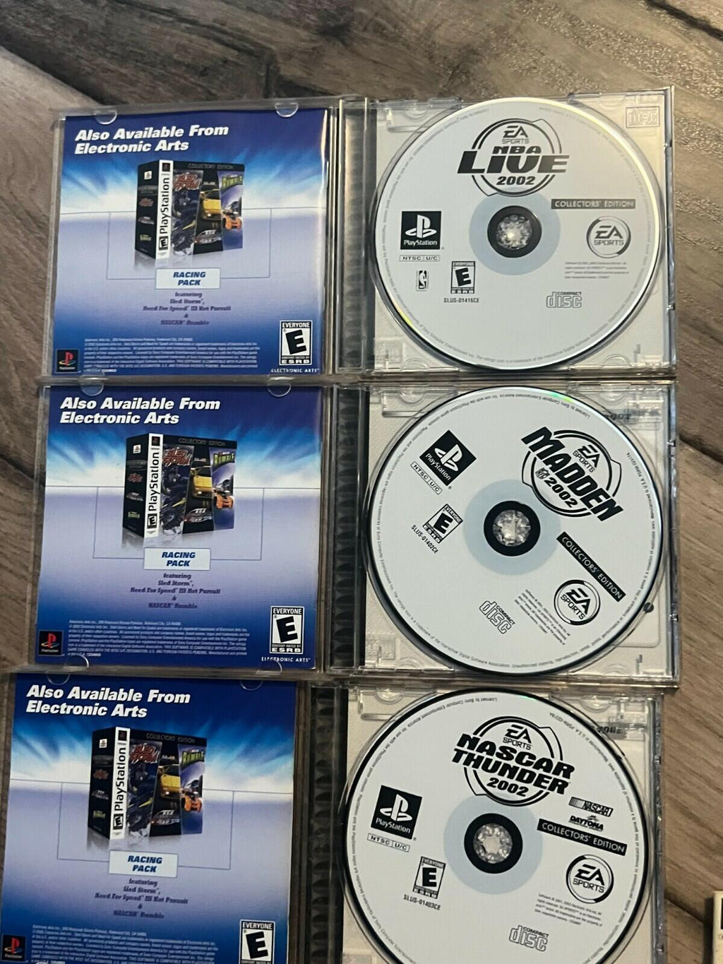 EA Collectors Edition Madden NFL/NBA Live/NASCAR Thunder (PlayStation 1, 2002)