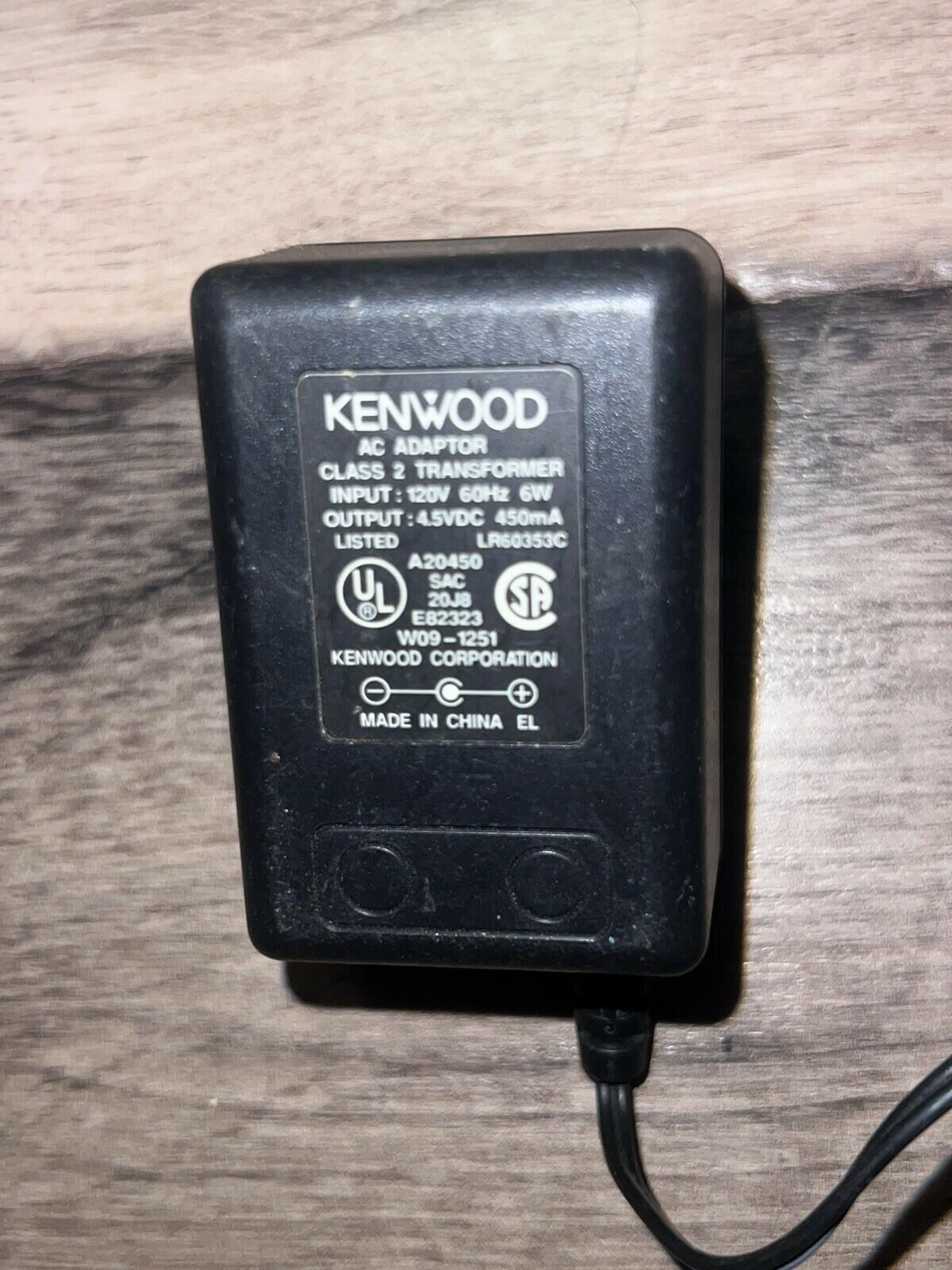 Kenwood power supply W09-1251 AC adaptor plug transformer a20450 e82323