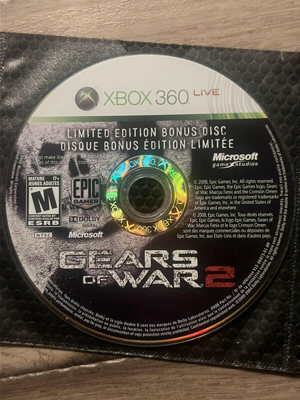 Gears of War 2 Limited Edition Bonus Disc (Microsoft Xbox 360, 2008) DISC ONLY