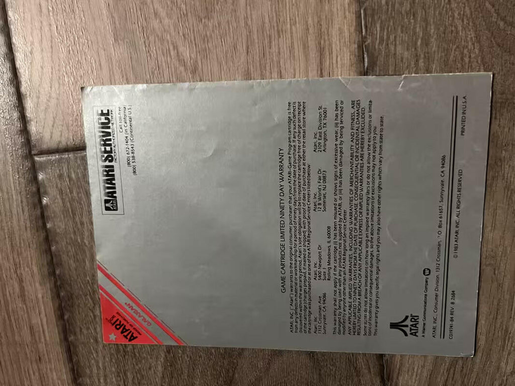 Galaxian (Atari 2600, 1983) MANUAL ONLY