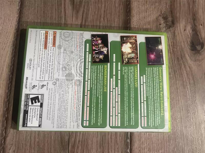 Xbox Live Arcade Game Pack Bomberman Lumines Geometry Wars (Xbox 360, 2009) CIB