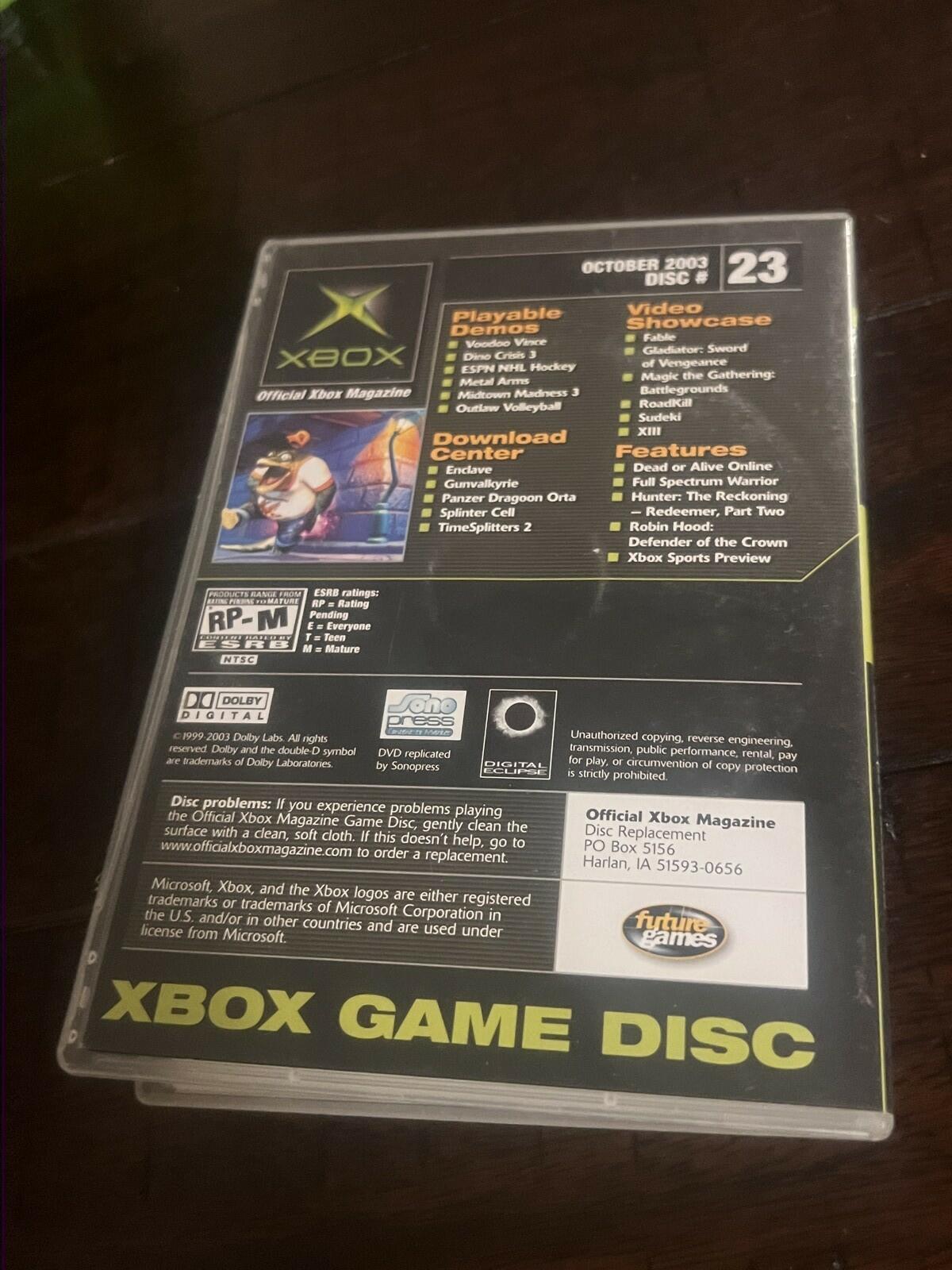 Official Xbox Magazine Demo Disc 23 Voodoo Vince (Microsoft Xbox, 2003) CIB