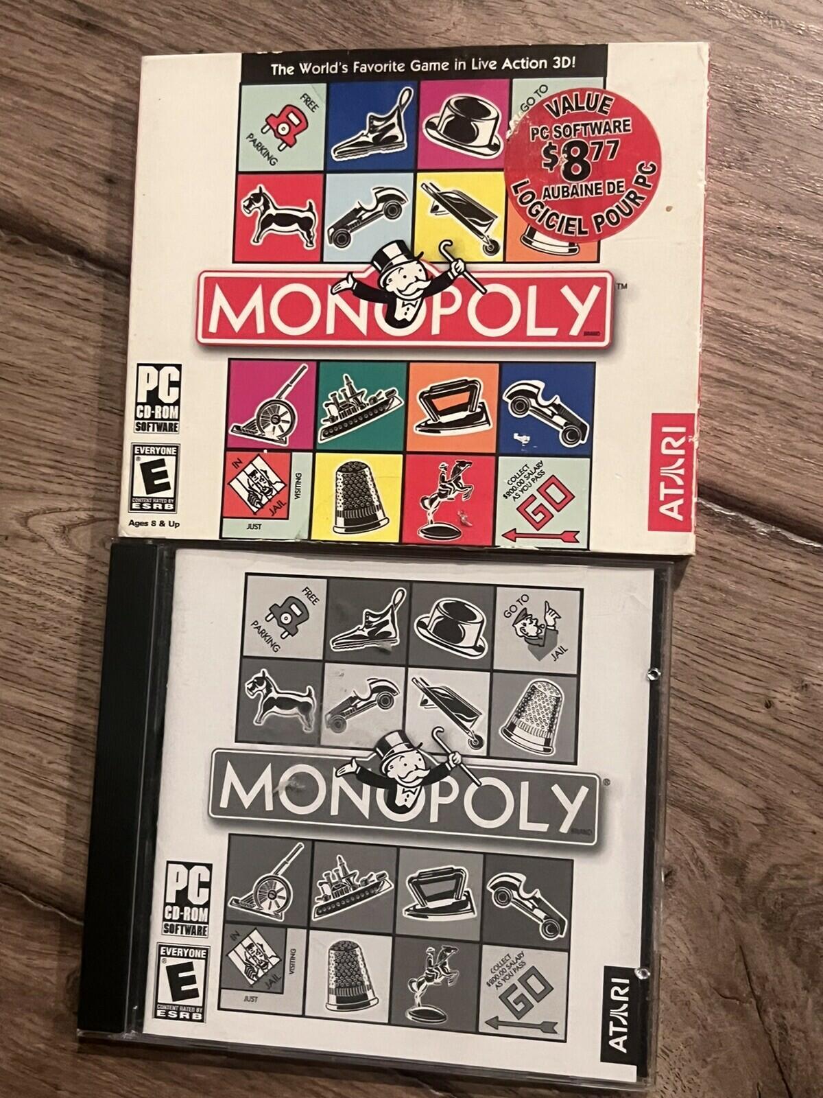 Monopoly Hasbro Atari Westwood (PC CD-ROM, 2002) CIB COMPLETE
