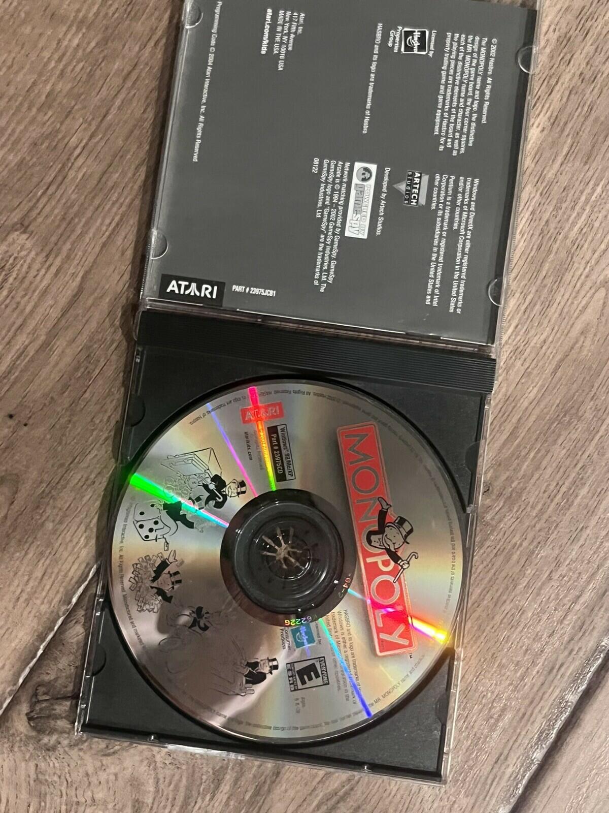 Monopoly Hasbro Atari Westwood (PC CD-ROM, 2002) CIB COMPLETE