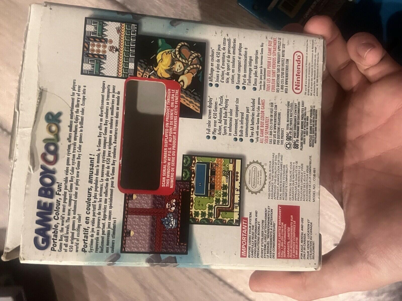 Nintendo Game Boy Color Teal Blue Complete in Box CIB With Manuals CGB-001 OEM