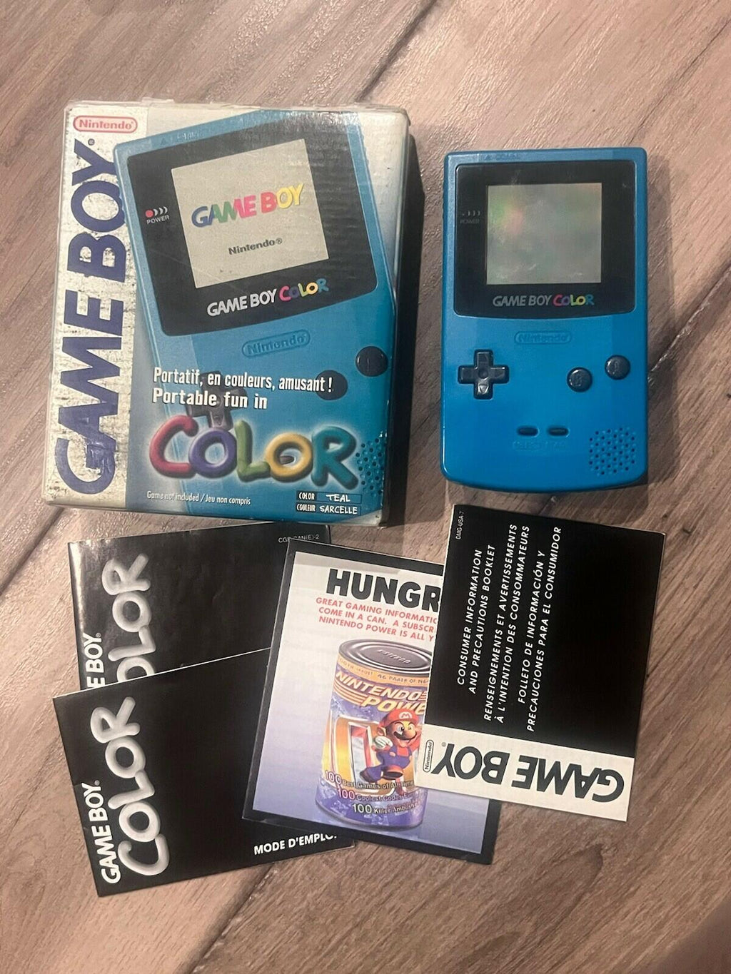 Nintendo Game Boy Color Teal Blue Complete in Box CIB With Manuals CGB-001 OEM
