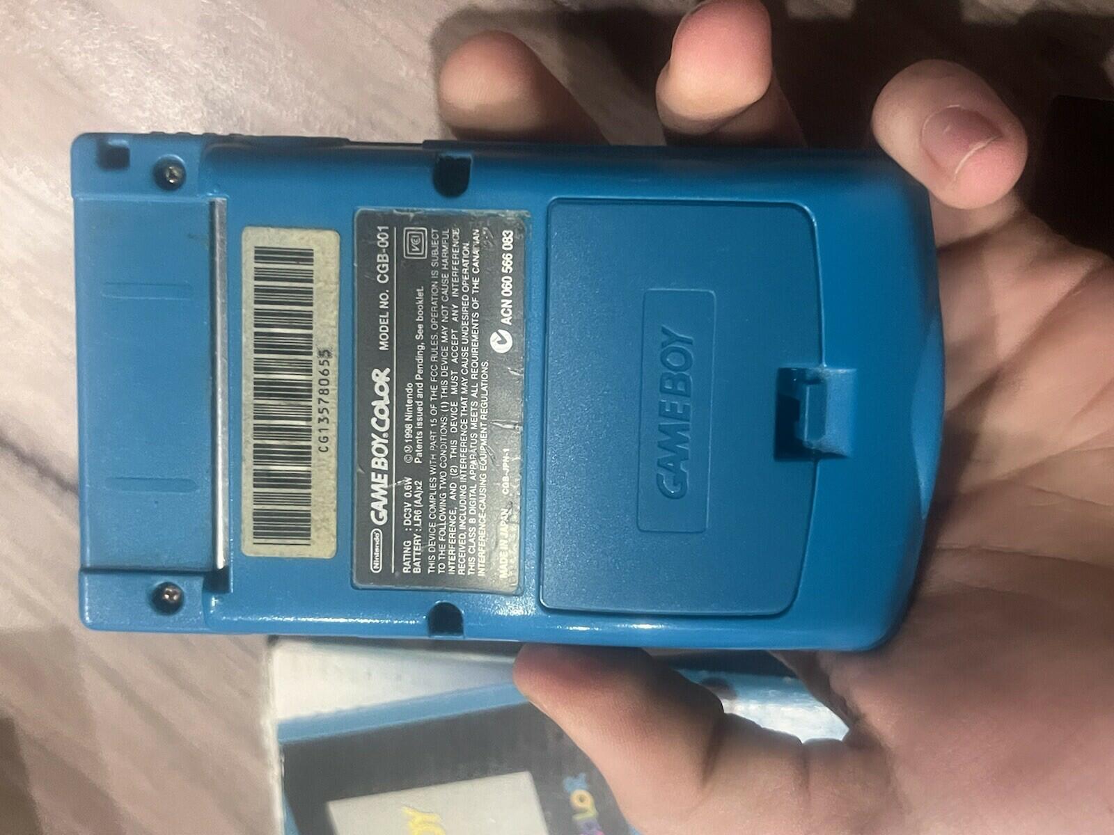 Nintendo Game Boy Color Teal Blue Complete in Box CIB With Manuals CGB-001 OEM