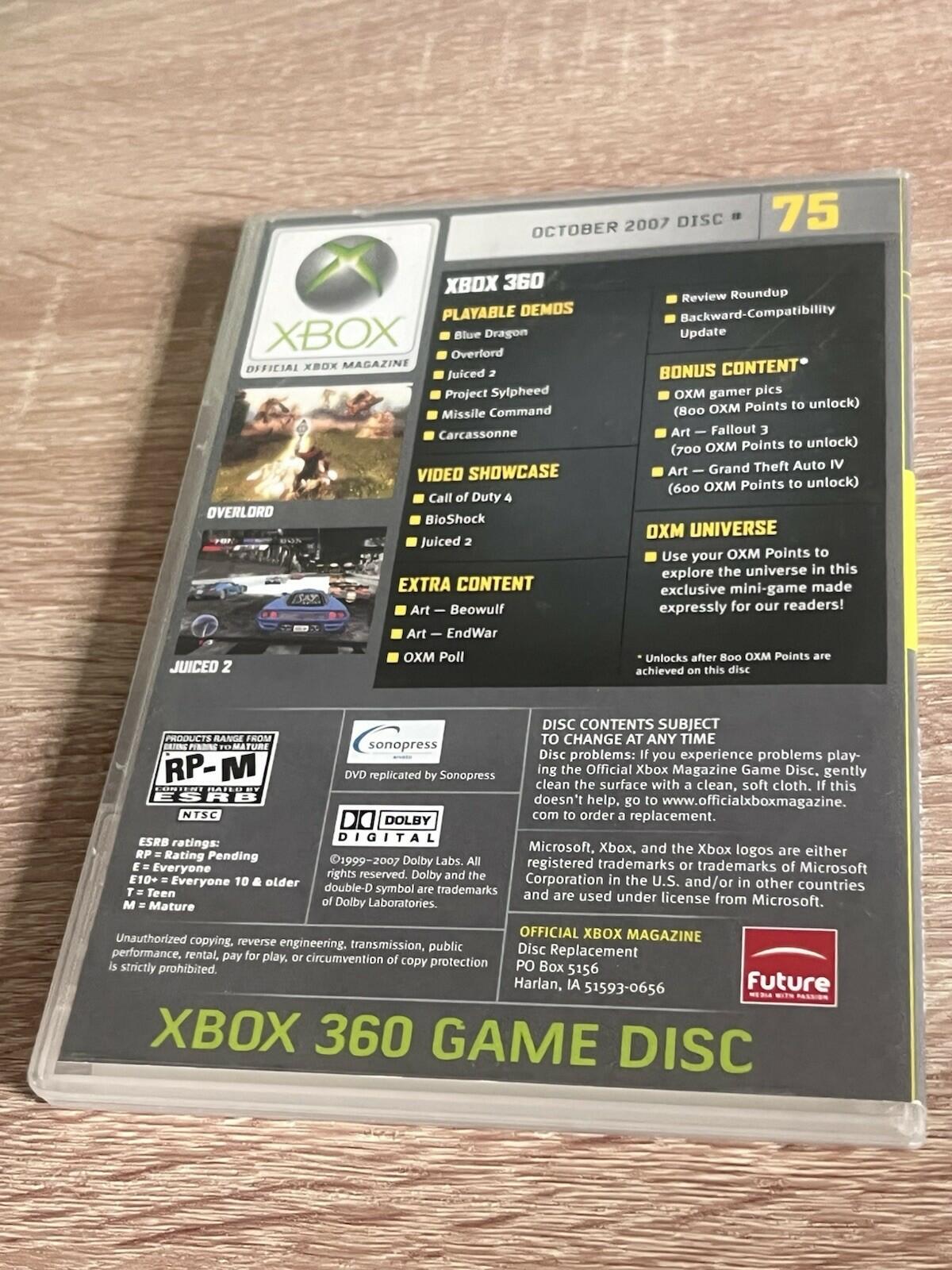 Official Xbox Magazine Xbox 360 Demo Disc October 2007 #75