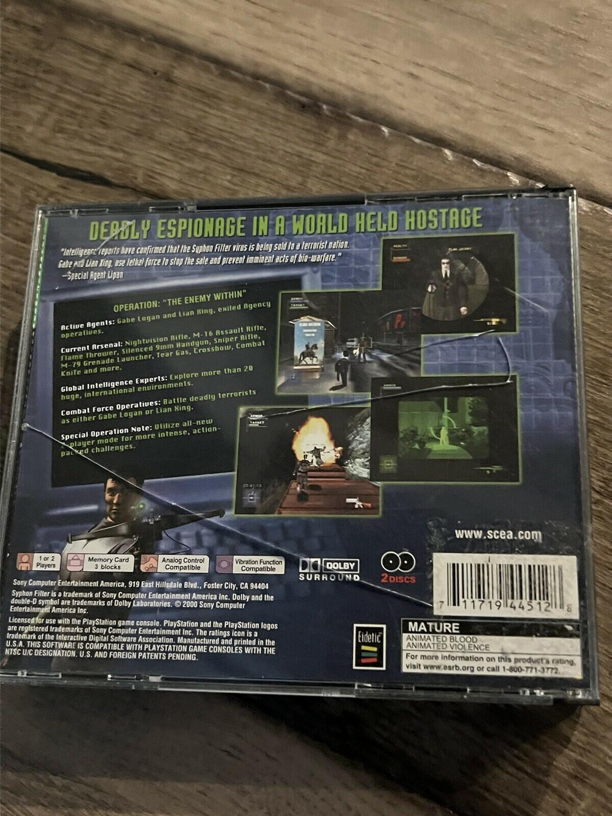Syphon Filter 2: Greatest Hits (Sony PlayStation 1, 2000) NO MANUAL