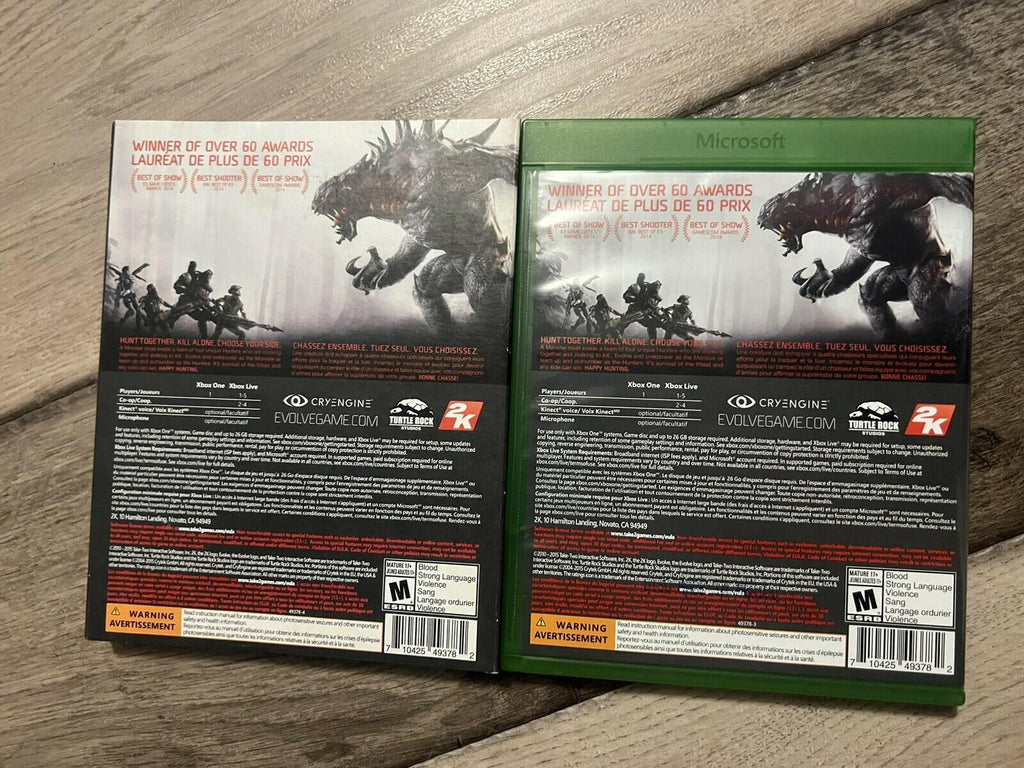 Evolve (Microsoft Xbox One, 2015) CIB W/ SLIP COVER