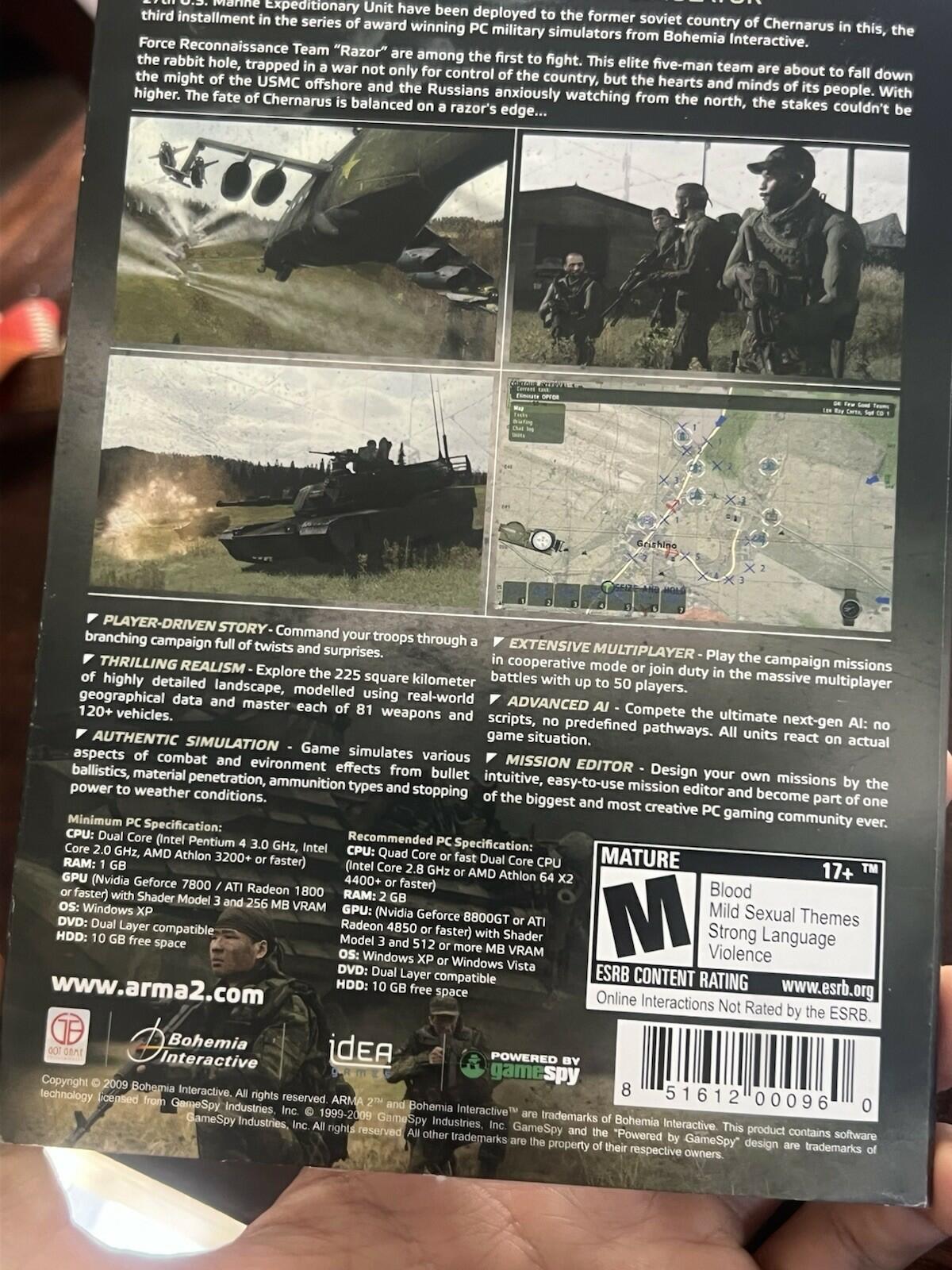 Arma II Ultimate Military Simulator Game for PC w/ Slipcover