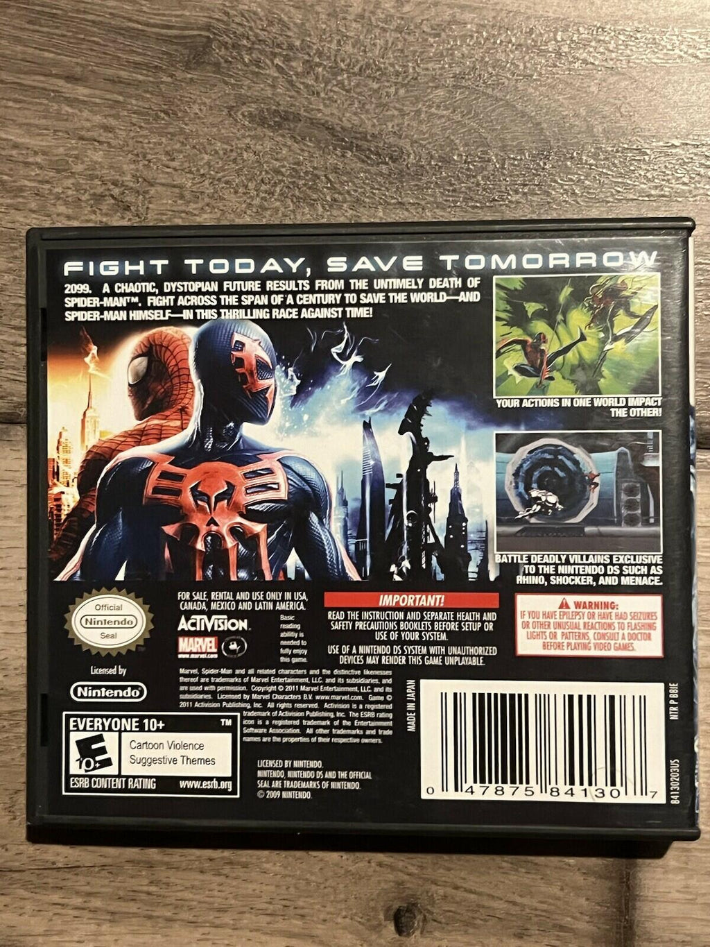 Spider-Man: Edge of Time (Nintendo DS, 2011) CIB