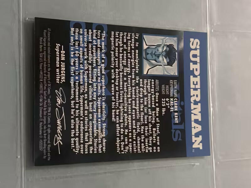 1996 DC Comics Wizard Superman Promo #14 Chromium Card