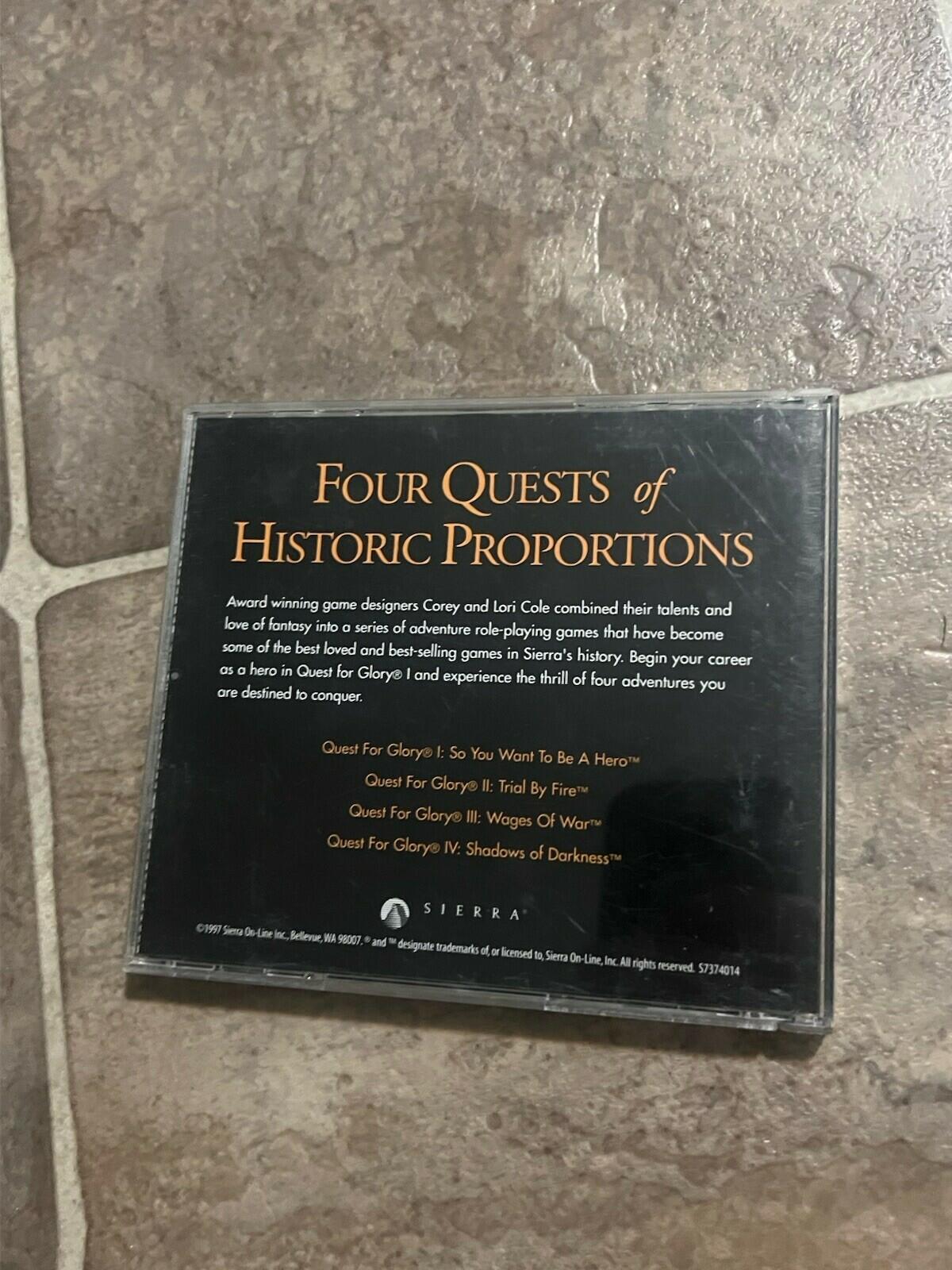 Quest For Glory: Collection Series (Windows PC, 1997) 1-4 I II III IV, Sierra