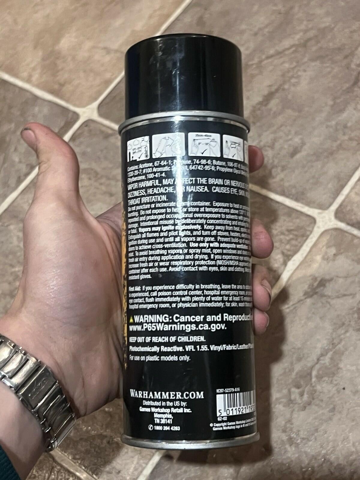 Warhammer Citadel Chaos Black Spray Primer New