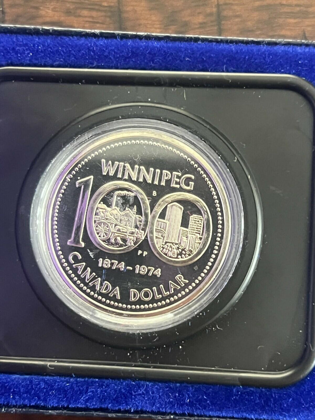 1974 Canada $1 Coin Nickel Dollar Winnipeg 1874-1974 (With RCM Box)