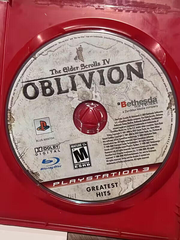 Elder Scrolls IV Oblivion: Greatest Hits (Sony Playstation 3, 2007) CIB W/ MAP