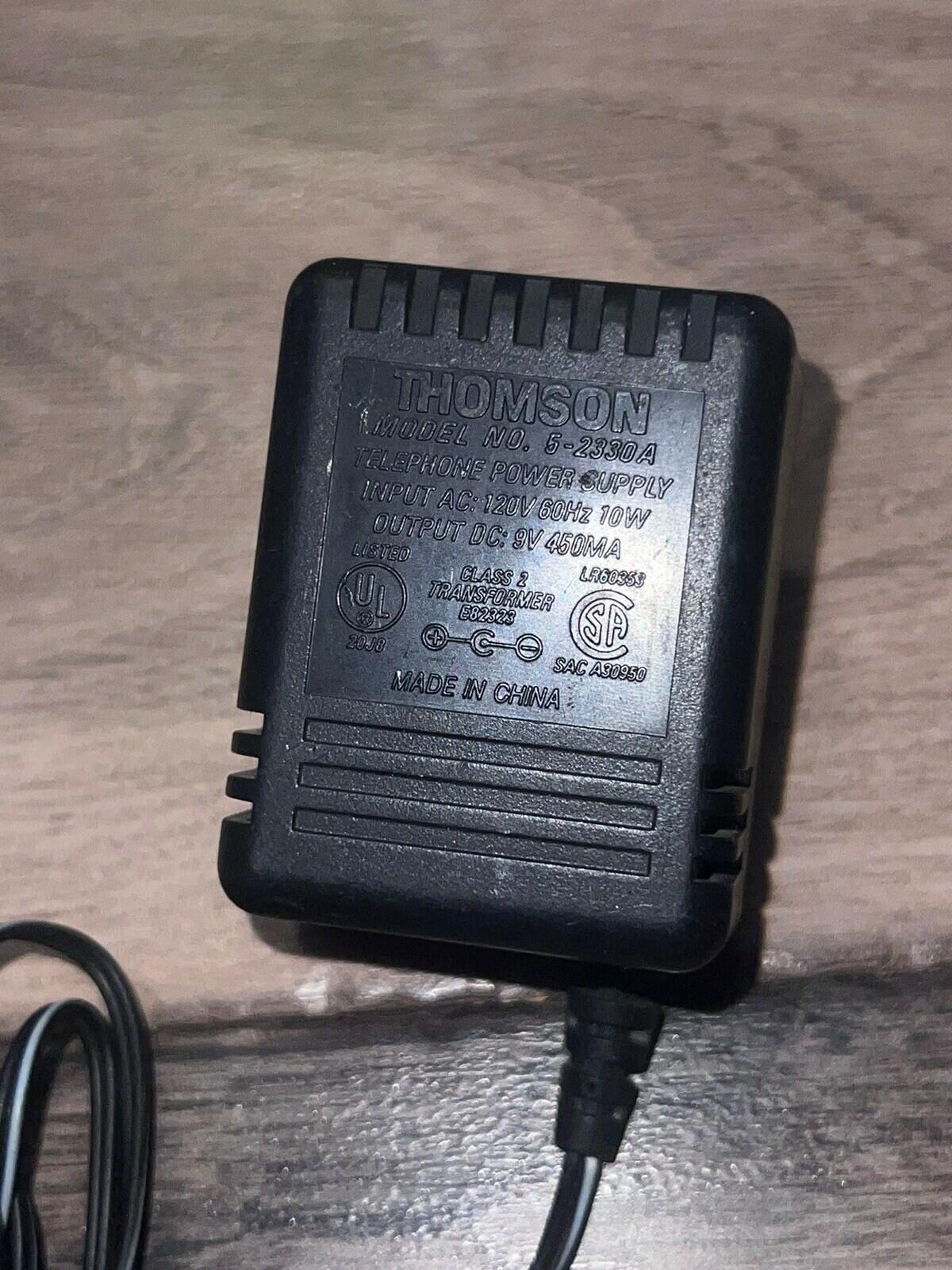 Tested Thomson 5-2330A Class 2 Transformer Power Supply AC Adapter 9V DC 450mA