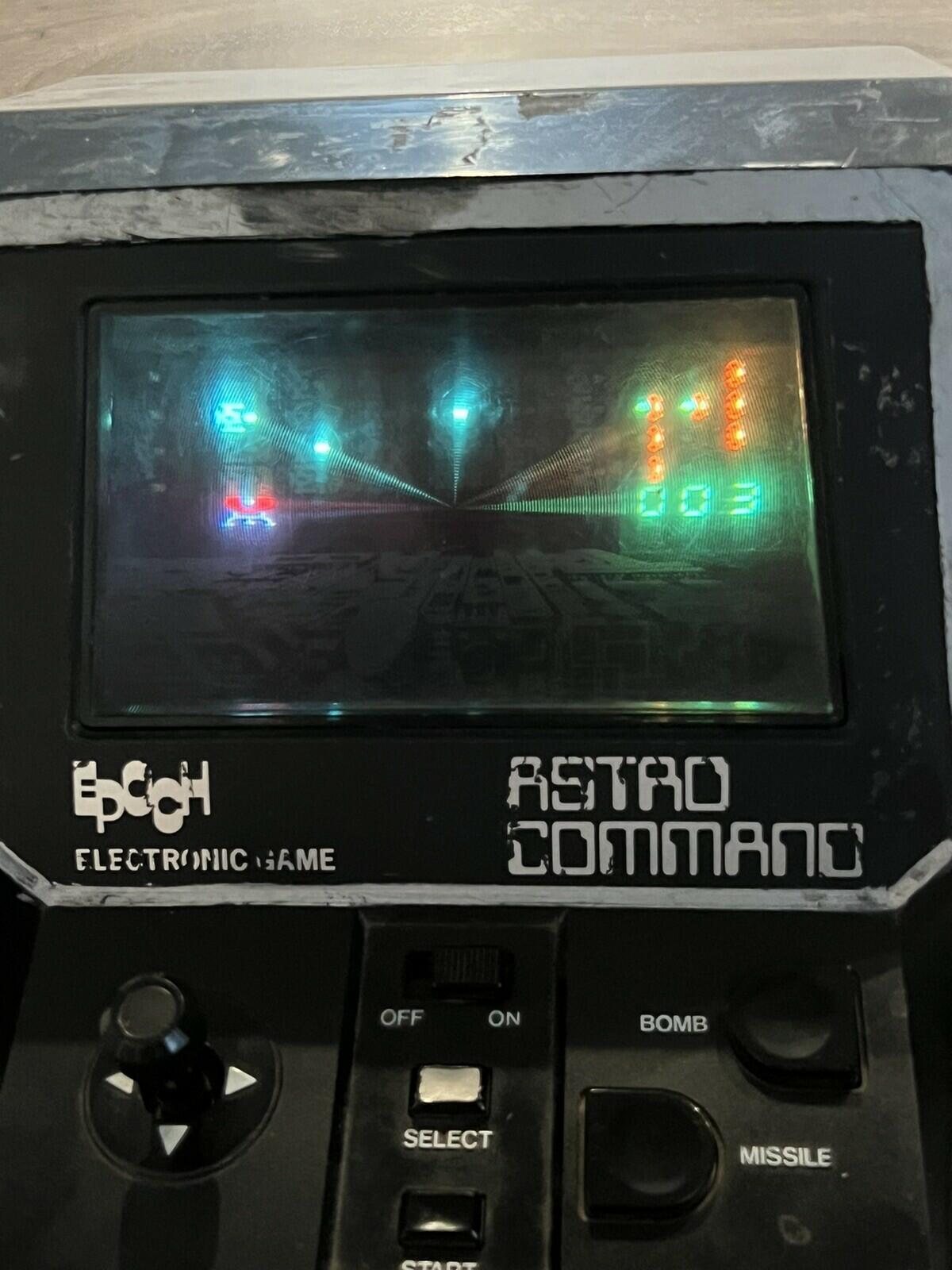 Sweet Retro Vtg 1982 Epoch Astro Command Electronic Tabletop Video Game WORKS