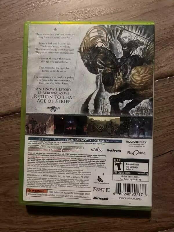 Final Fantasy XI Online: Wings of the Goddess (Microsoft Xbox 360, 2007) CIB