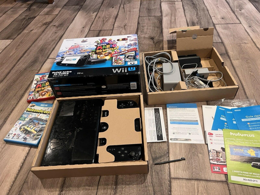 Nintendo Wii U 32 GB Super Mario 3D World Deluxe Set Console CIB 2 Games