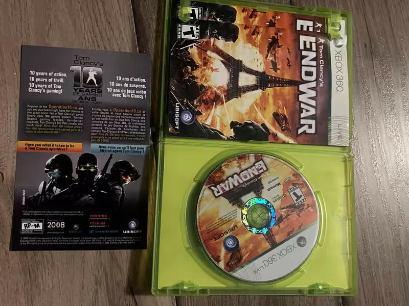 Tom Clancy's EndWar (Microsoft Xbox 360, 2008) CIB WITH BONUS DISC
