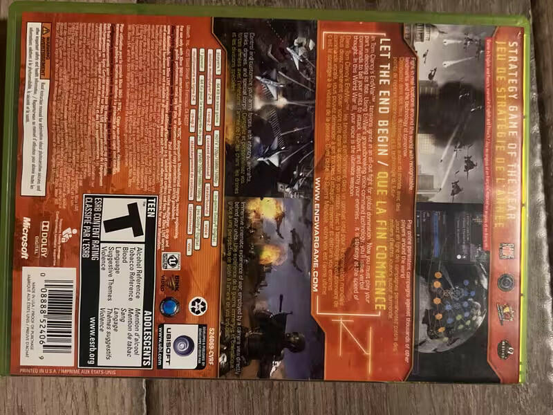 Tom Clancy's EndWar (Microsoft Xbox 360, 2008) CIB WITH BONUS DISC