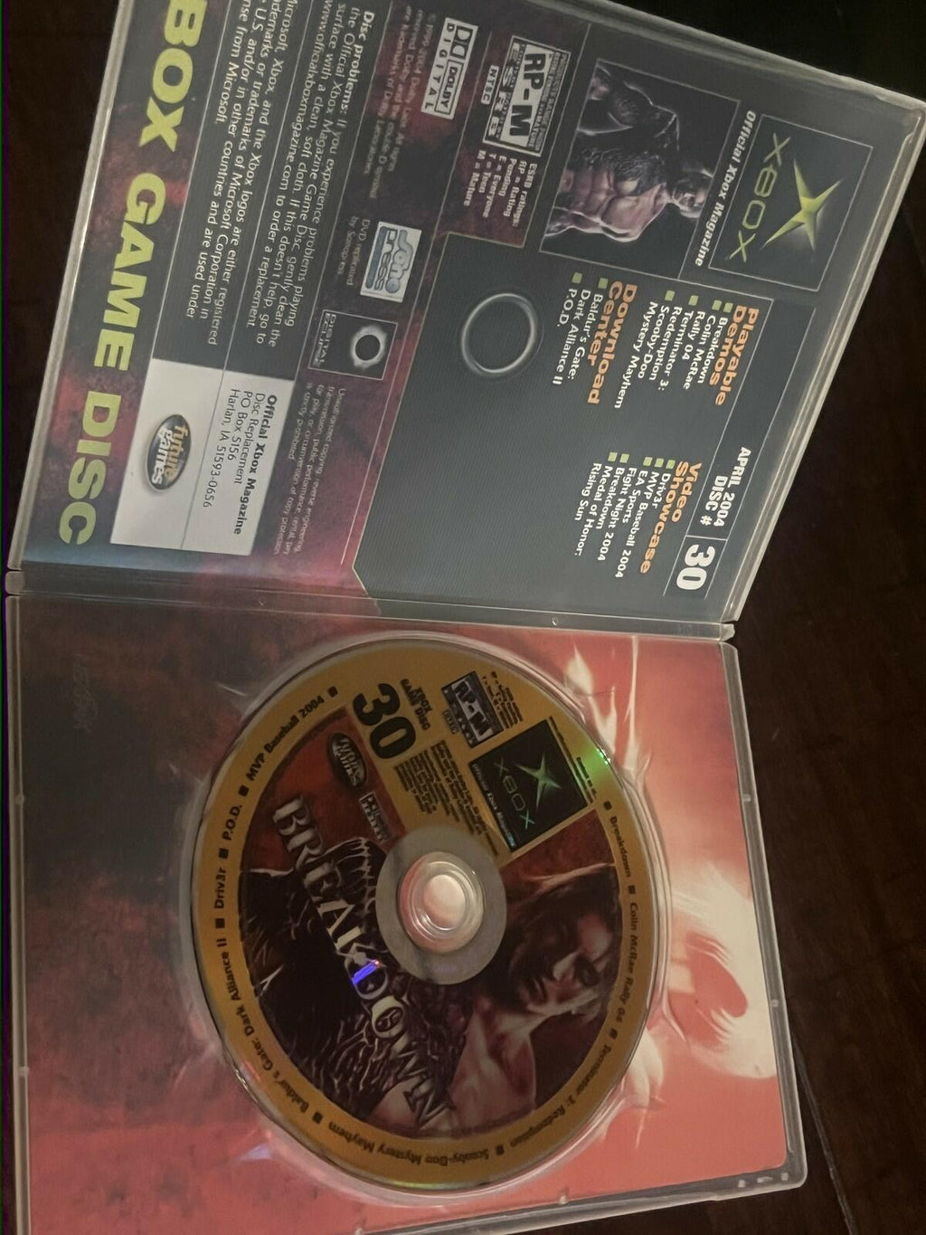 Official Xbox Magazine Demo Disc 30: April, Breakdown (Xbox, 2004) CIB COMPLETE