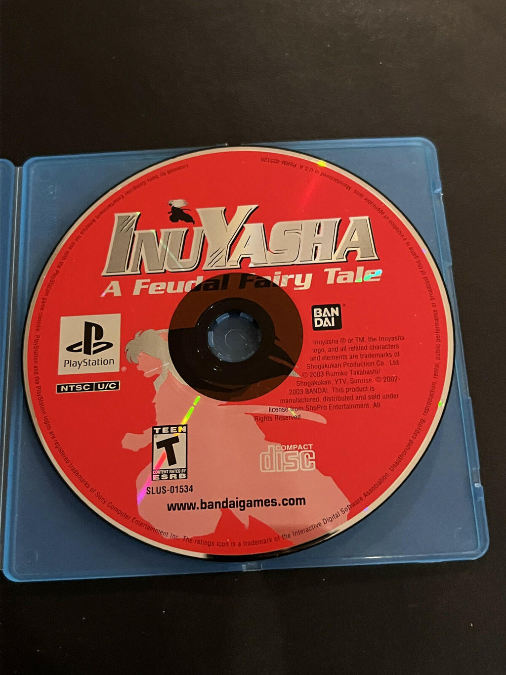 Inuyasha A Feudal Fairy Tale (Sony Playstation 1 PS1, 2003) DISC ONLY