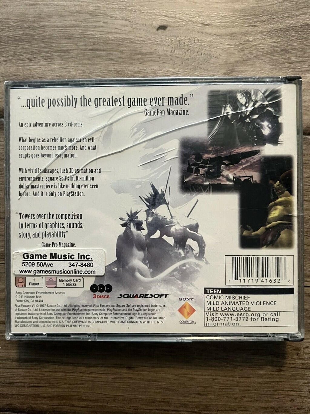 Final Fantasy VII: Greatest Hits (Sony PlayStation 1, 1997) NO MANUAL