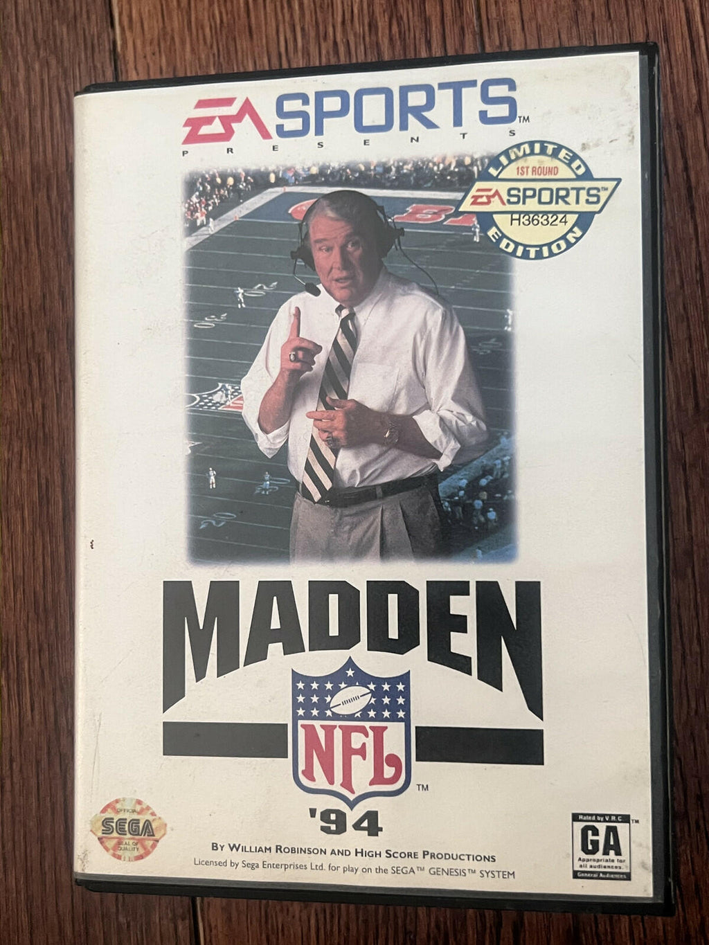 Madden NFL '94 (Sega Genesis, 1994) CIB MANUAL MISSING PAGE
