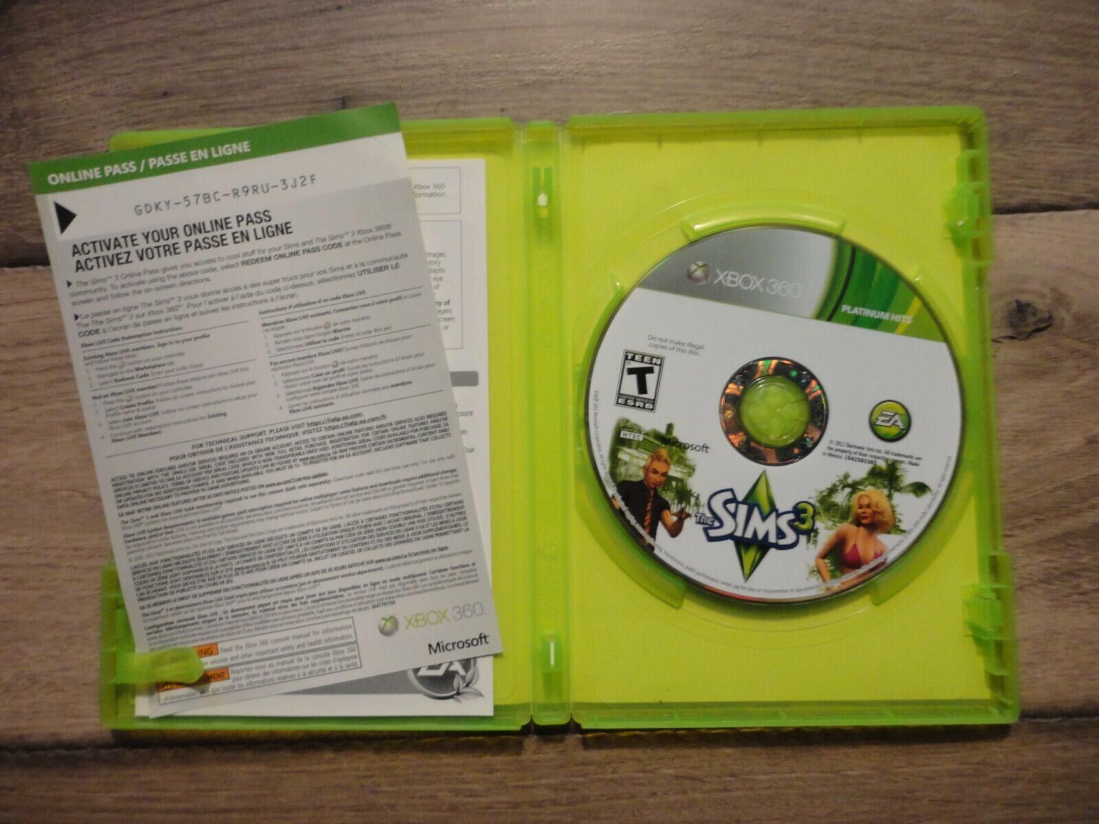 The Sims 3 {Platinum Hits} (Microsoft Xbox 360, 2010) CIB