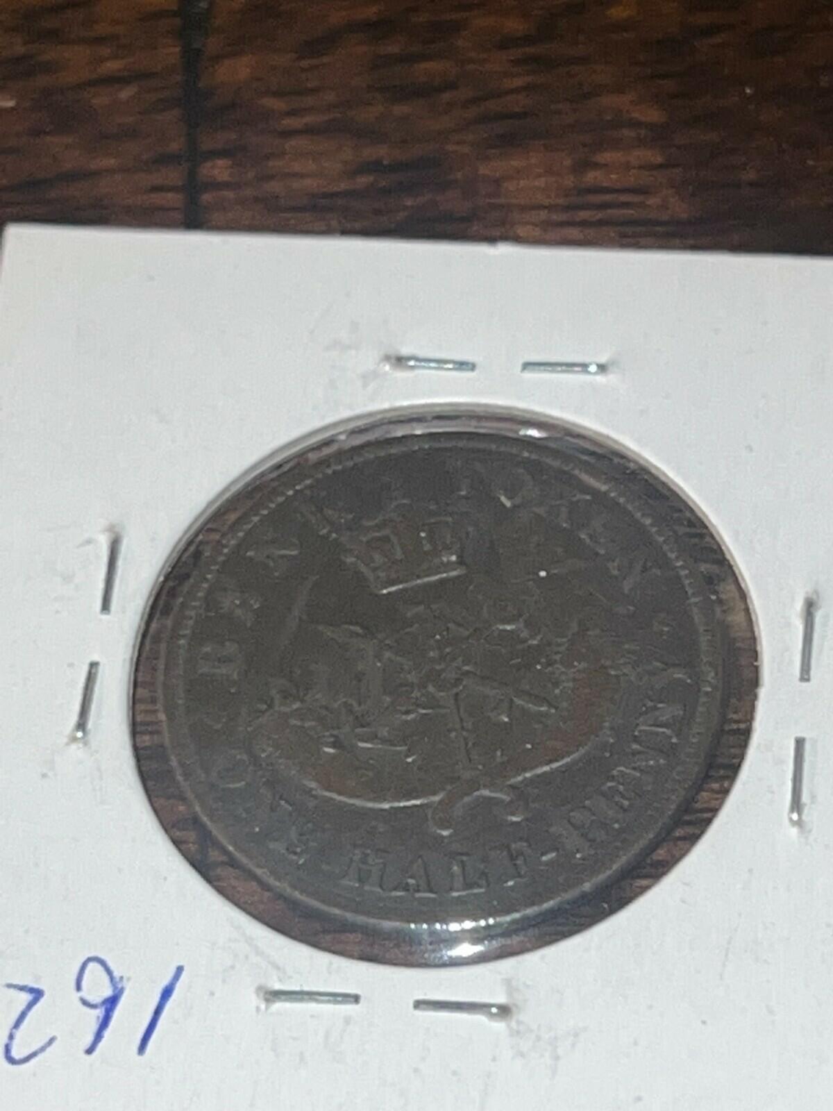 1850 Upper Canada 1/2 Penny Token