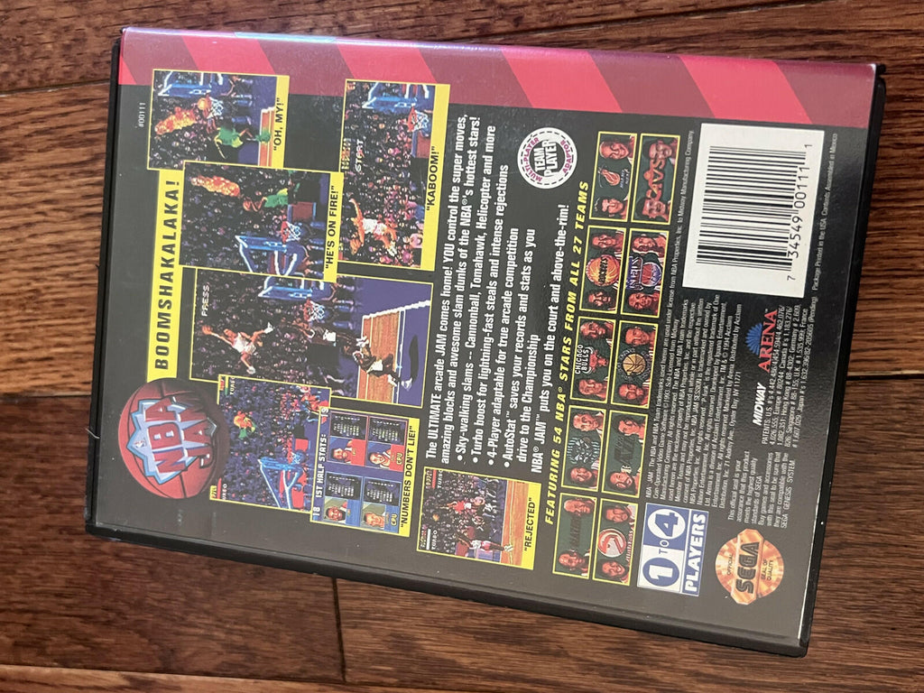 NBA Jam (Sega Genesis, 1994) CIB DAMAGED MANUAL