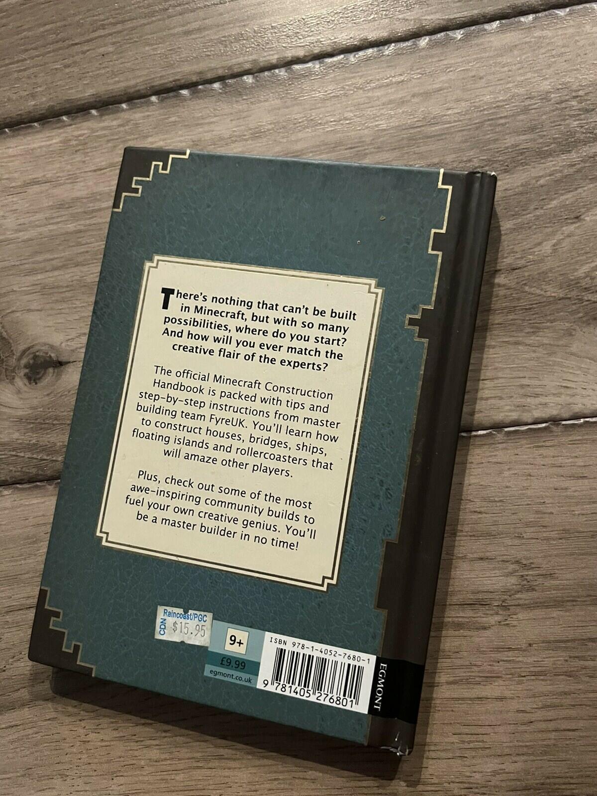 Minecraft Construction Handbook Updated Edition Mojang 2014 Hardover 9+