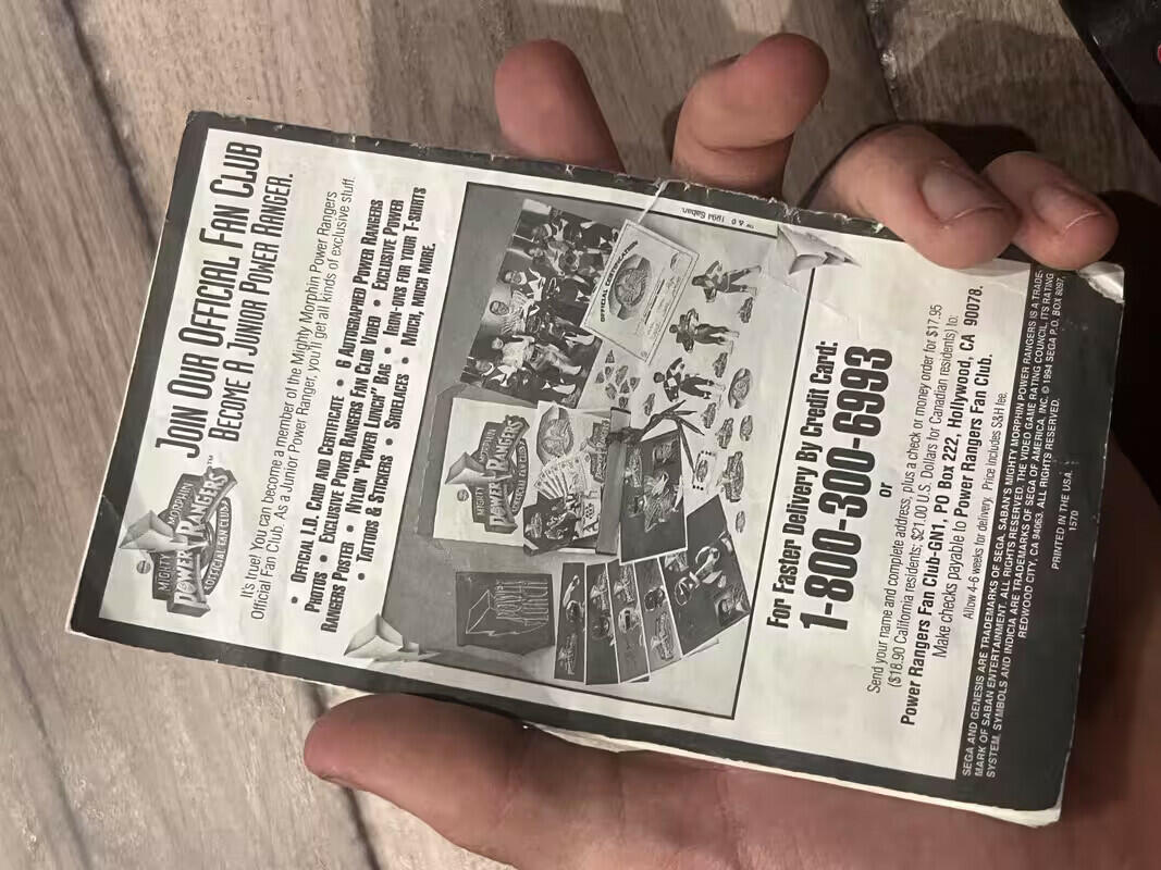 Mighty Morphin Power Rangers (Sega Genesis, 1994) CART ONLY WITH MANUAL