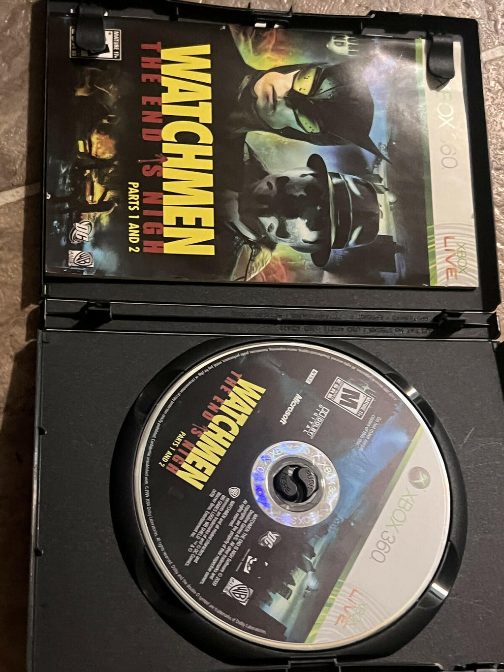 Watchmen The End is Nigh Parts 1 & 2 (Xbox 360, 2009) CIB NOT ORIGINAL ARTWORK