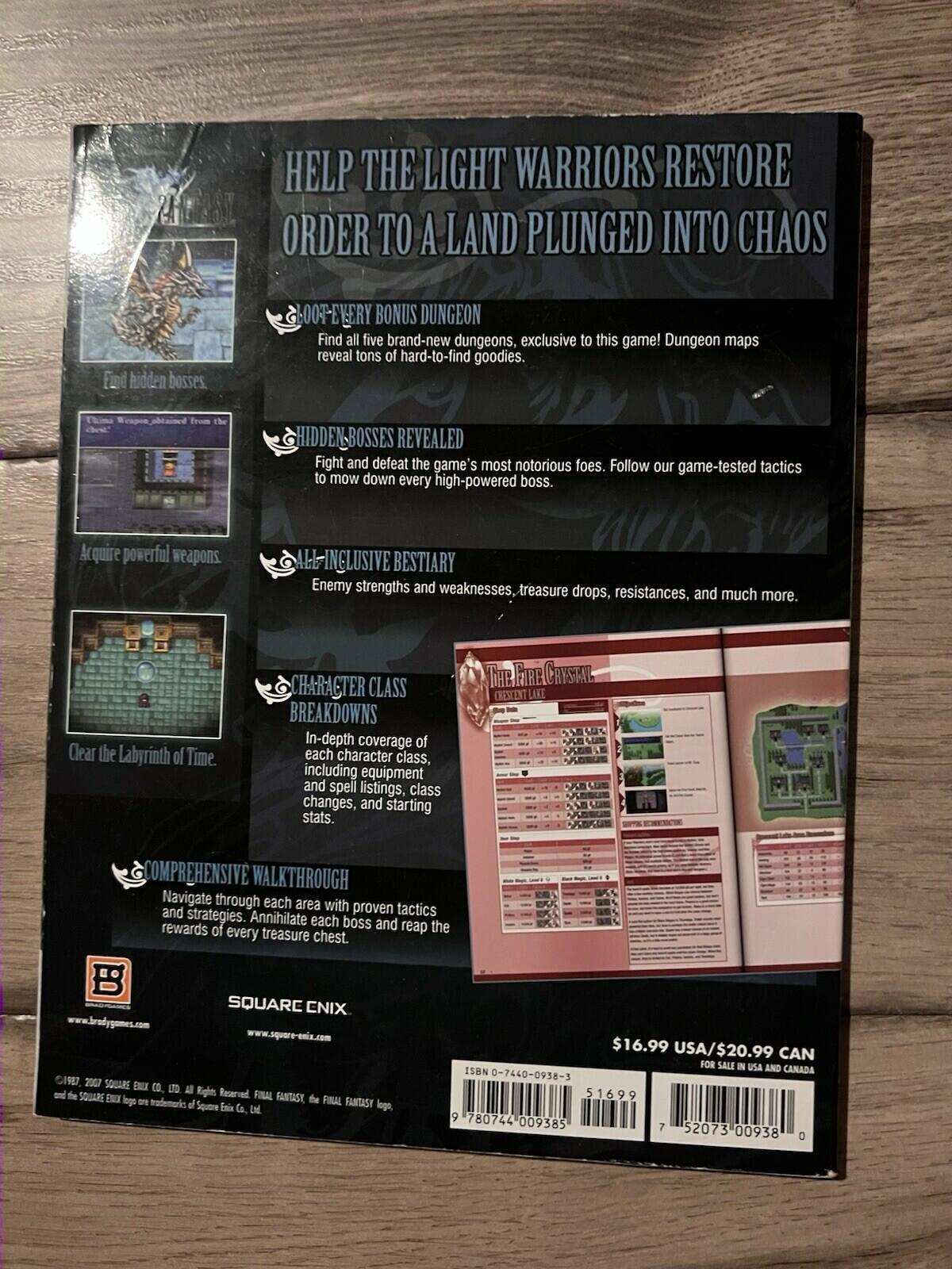 Final Fantasy I 20th Anniversary Sony PSP Brady Official Strategy Guide 2007