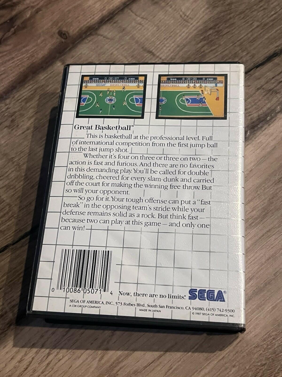 Great Basketball (Sega Master System, 1987) ARTWORK ONLY